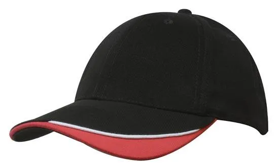 BRUSHED HEAVY COTTON CAP WITH INDENTED PEAK