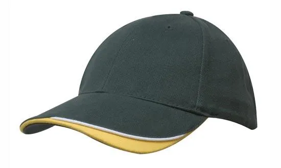 BRUSHED HEAVY COTTON CAP WITH INDENTED PEAK