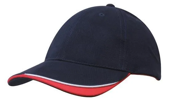 BRUSHED HEAVY COTTON CAP WITH INDENTED PEAK