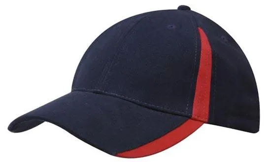 BRUSHED HEAVY COTTON CAP WITH INSERTS ON THE PEAK & CROWN