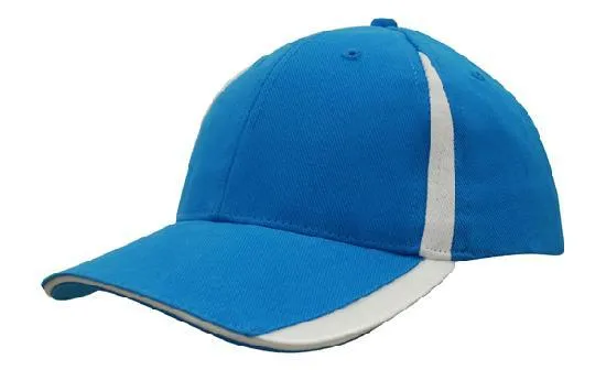 BRUSHED HEAVY COTTON CAP WITH INSERTS ON THE PEAK & CROWN