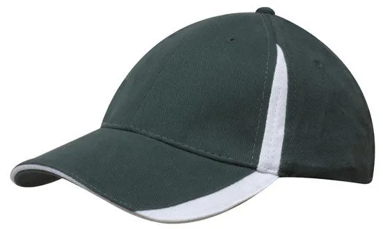 BRUSHED HEAVY COTTON CAP WITH INSERTS ON THE PEAK & CROWN