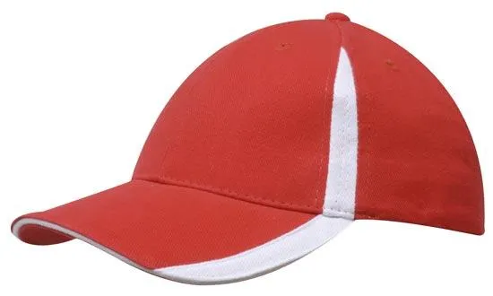 BRUSHED HEAVY COTTON CAP WITH INSERTS ON THE PEAK & CROWN