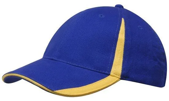 BRUSHED HEAVY COTTON CAP WITH INSERTS ON THE PEAK & CROWN