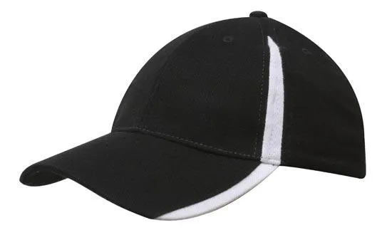 BRUSHED HEAVY COTTON CAP WITH INSERTS ON THE PEAK & CROWN