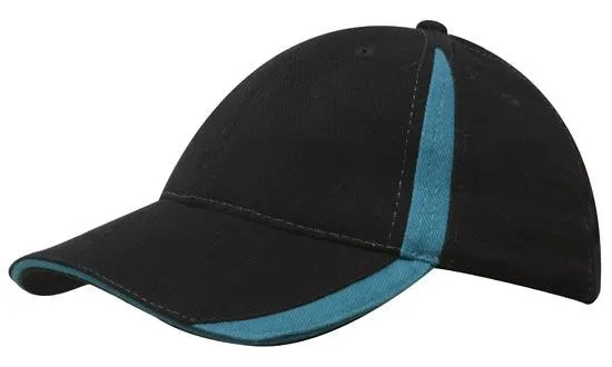 BRUSHED HEAVY COTTON CAP WITH INSERTS ON THE PEAK & CROWN