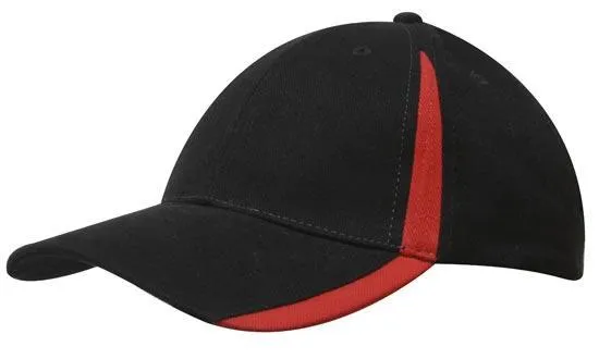 BRUSHED HEAVY COTTON CAP WITH INSERTS ON THE PEAK & CROWN