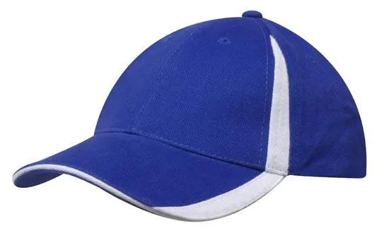 BRUSHED HEAVY COTTON CAP WITH INSERTS ON THE PEAK & CROWN