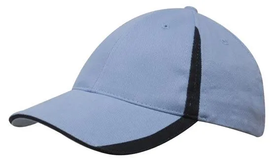 BRUSHED HEAVY COTTON CAP WITH INSERTS ON THE PEAK & CROWN