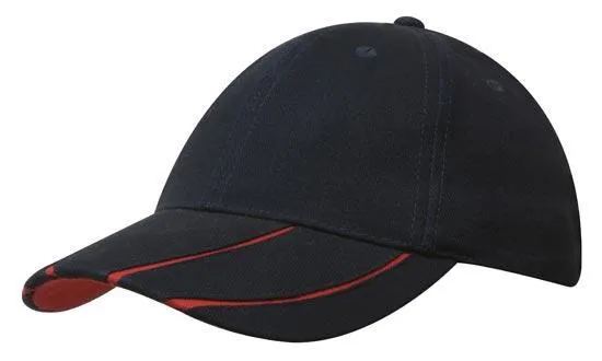 BRUSHED HEAVY COTTON CAP WITH LAMINATED TWO TONE PEAK