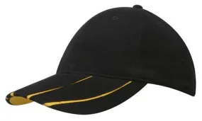 BRUSHED HEAVY COTTON CAP WITH LAMINATED TWO TONE PEAK