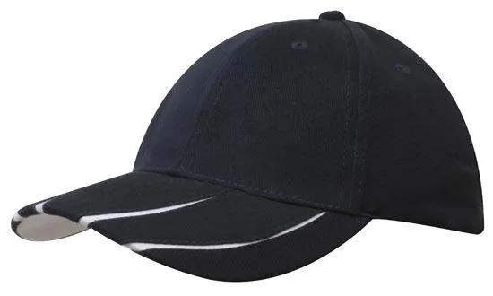 BRUSHED HEAVY COTTON CAP WITH LAMINATED TWO TONE PEAK