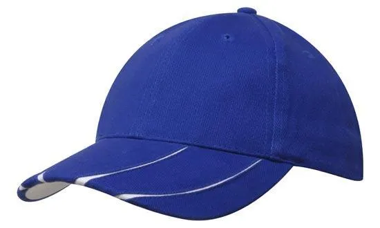 BRUSHED HEAVY COTTON CAP WITH LAMINATED TWO TONE PEAK