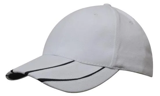 BRUSHED HEAVY COTTON CAP WITH LAMINATED TWO TONE PEAK