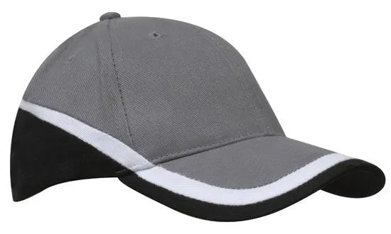 BRUSHED HEAVY COTTON TRI COLOURED CAP