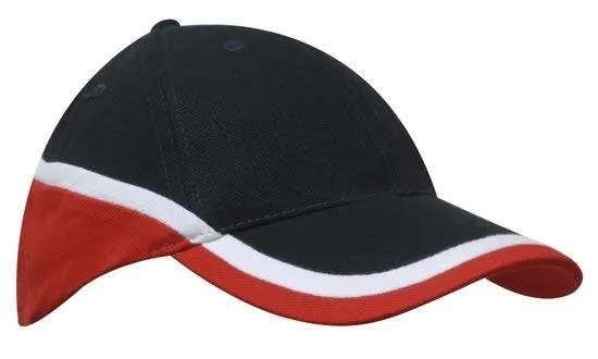 BRUSHED HEAVY COTTON TRI COLOURED CAP