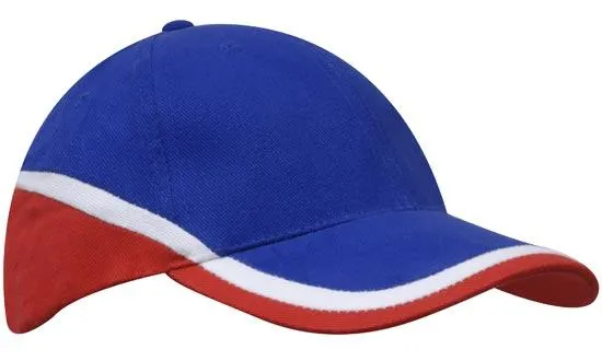 BRUSHED HEAVY COTTON TRI COLOURED CAP