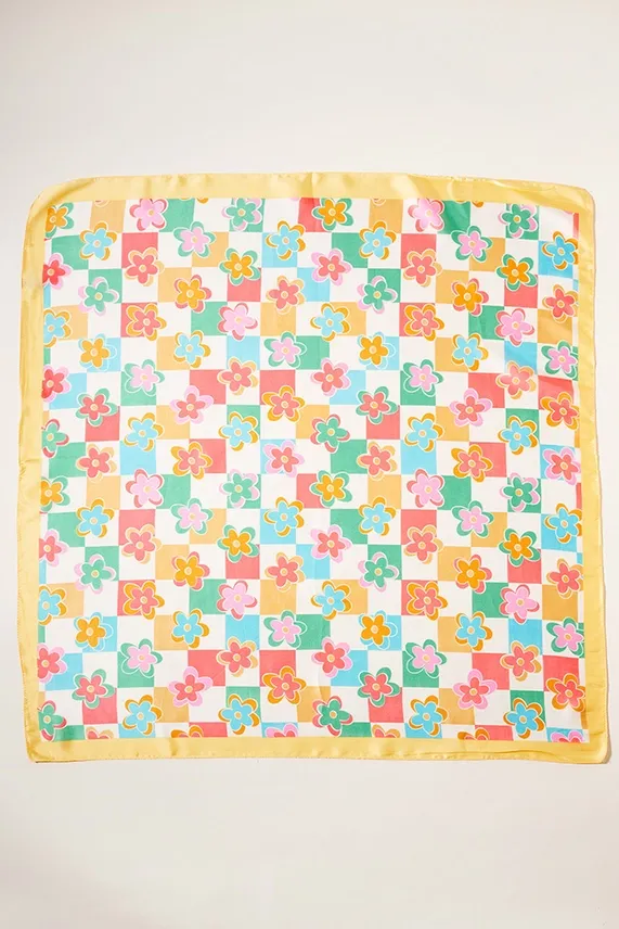 Butter Daisy Square Printed Scarf