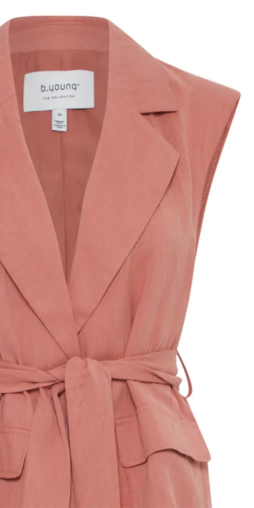 B.Young Belted Vest, rose