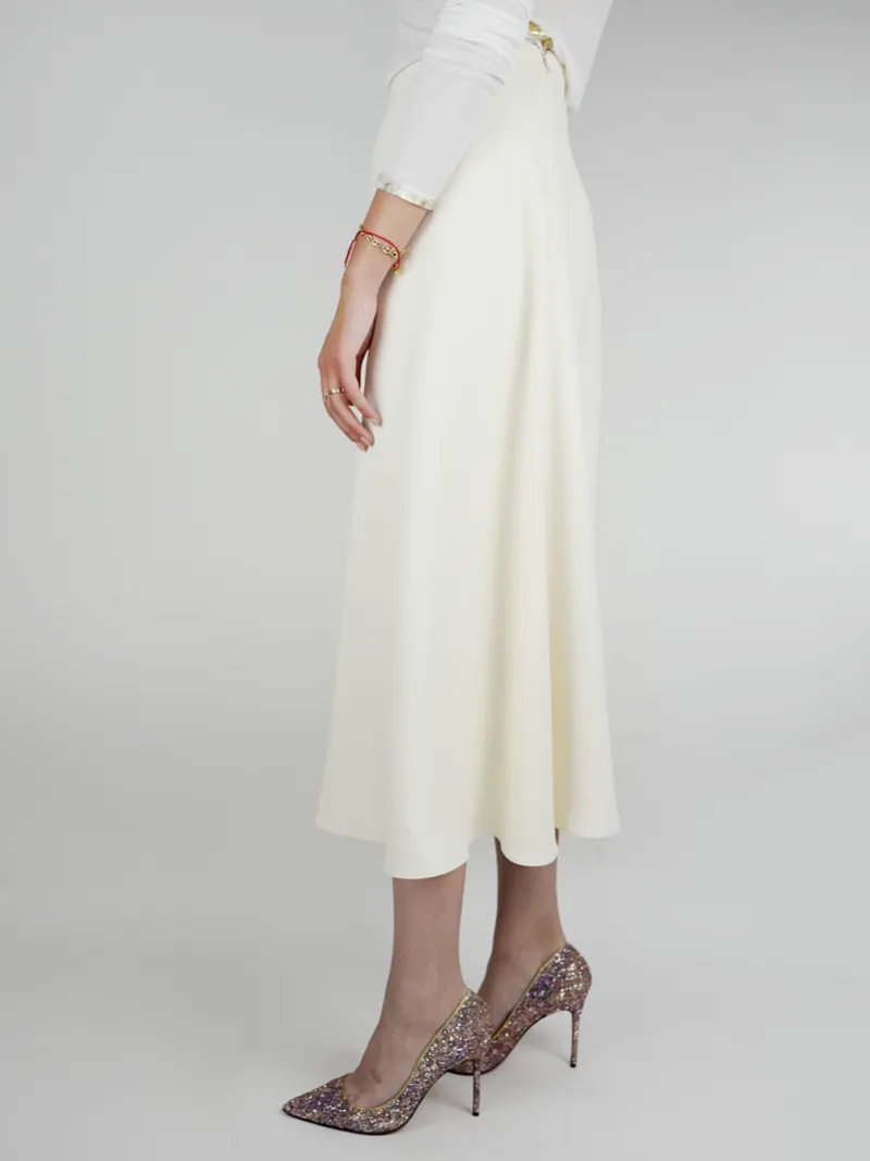 Cady Long Full Skirt Cream