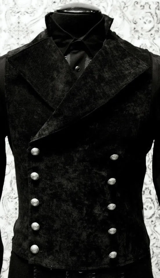 CAVALIER VEST - BLACK VELVET