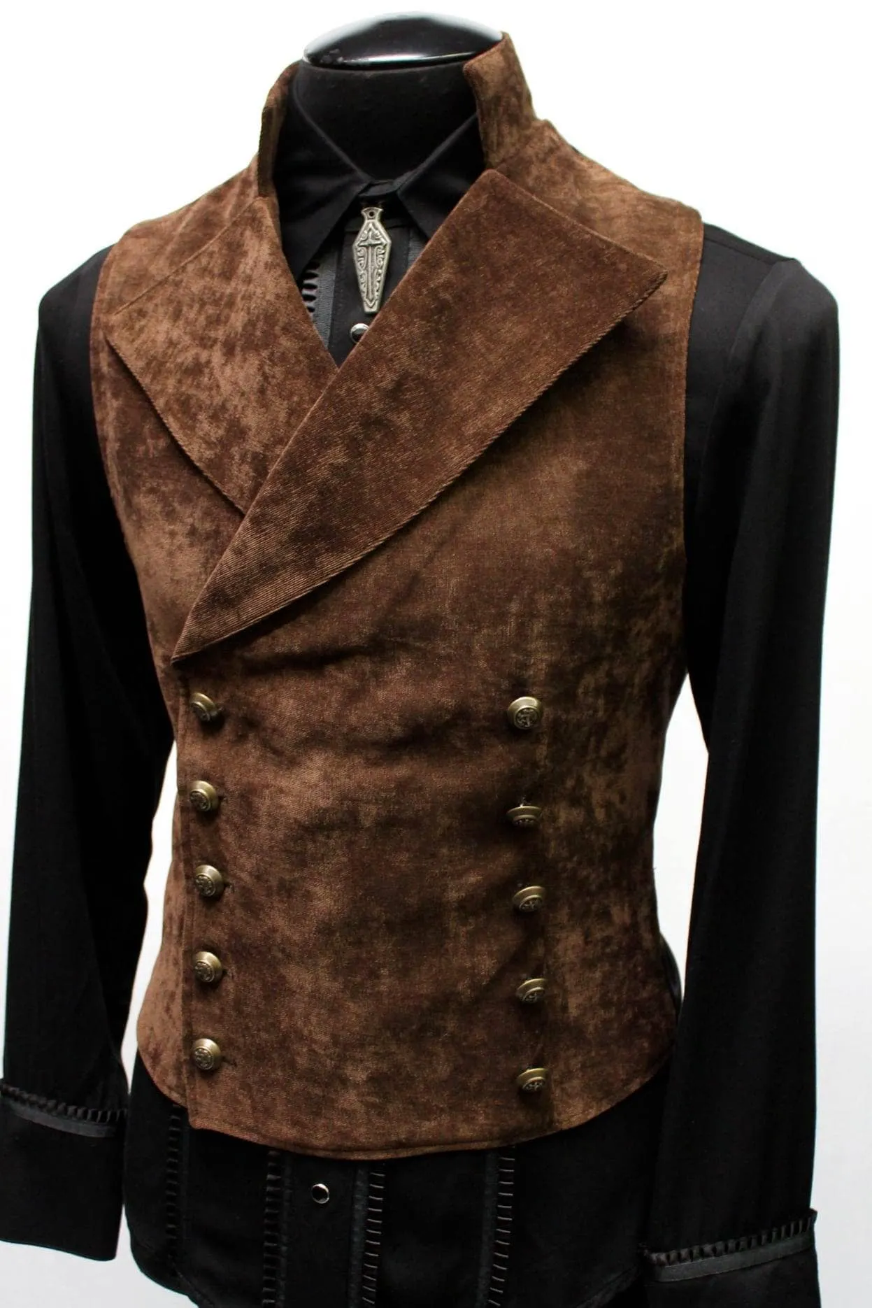 CAVALIER VEST - VELVET - BROWN