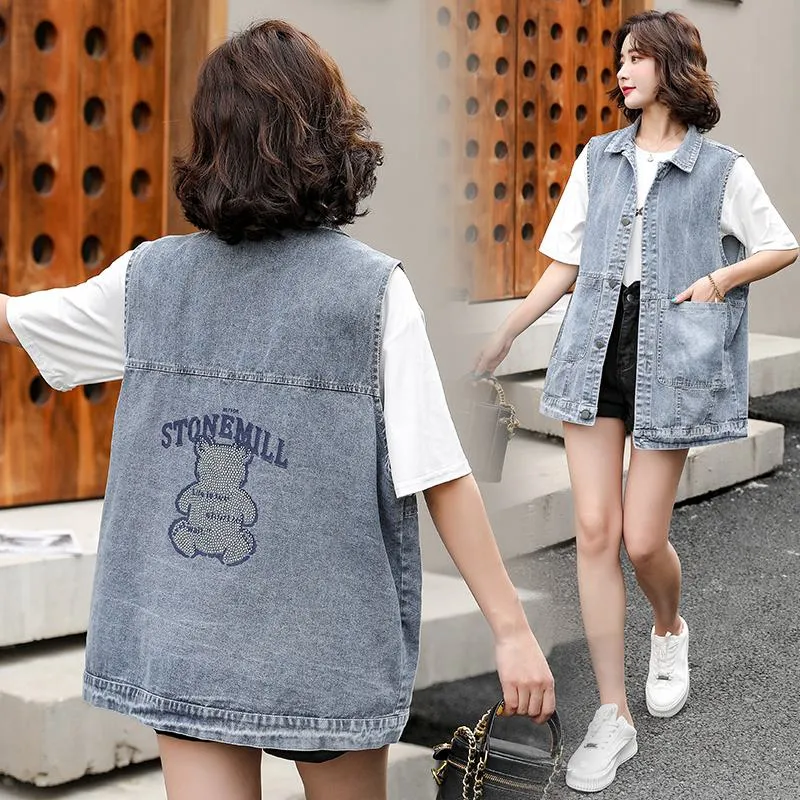 Chic Versatile Slimming Thigh-Length Denim Coat