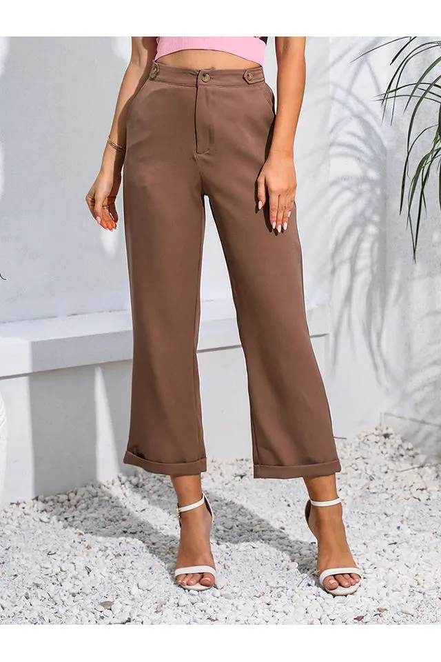 Cropped Straight Leg Pants