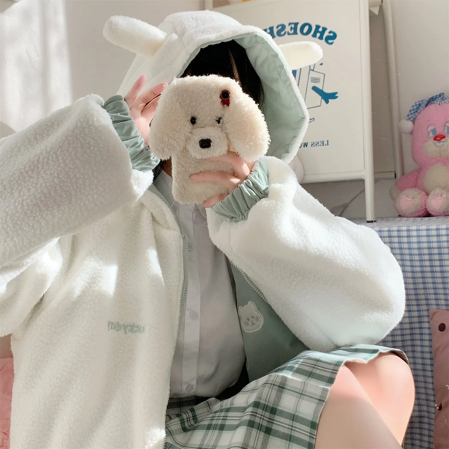 Cute Bear Kawaii Hoodie Zipper Coat