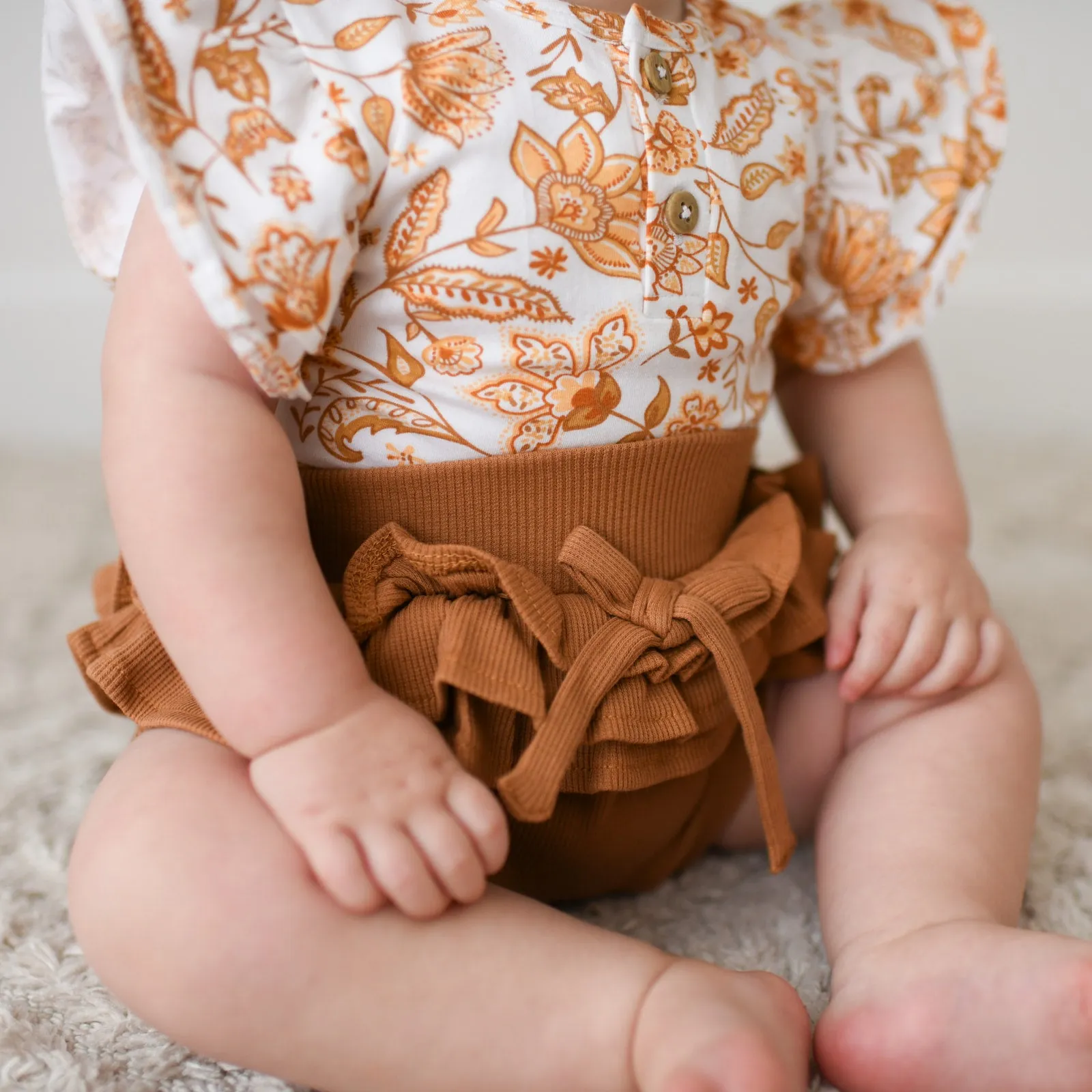 DESERT BRONZE rib organic cotton high waisted bloomers