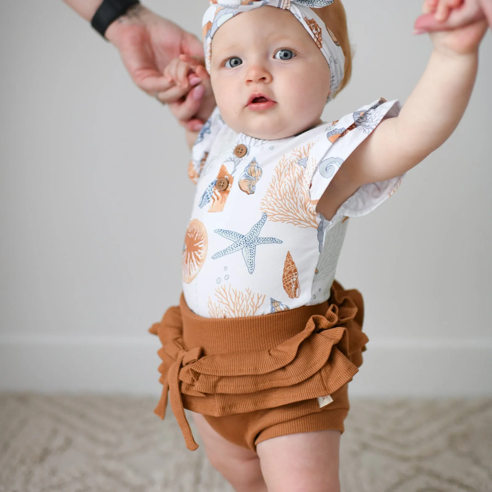 DESERT BRONZE rib organic cotton high waisted bloomers