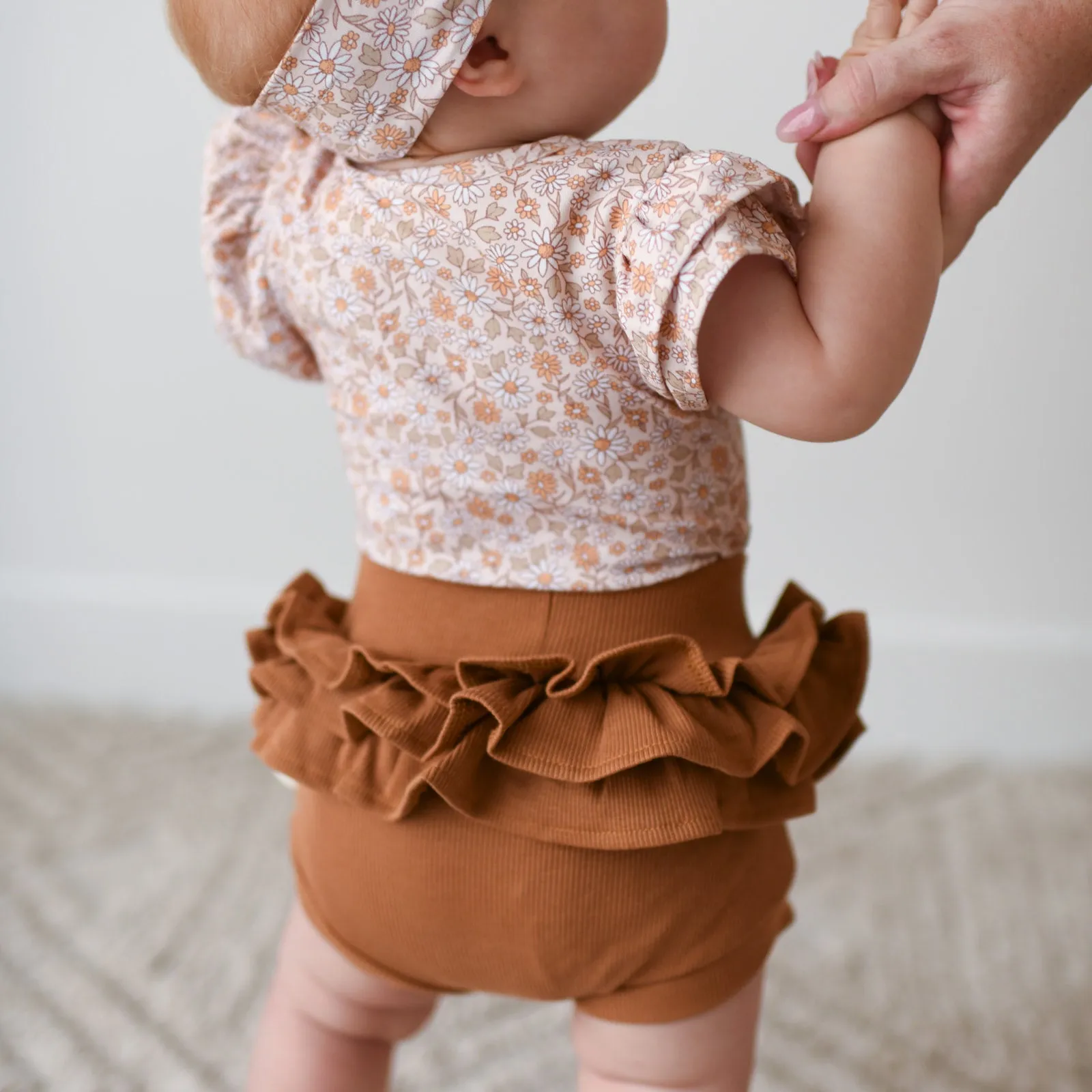 DESERT BRONZE rib organic cotton high waisted bloomers