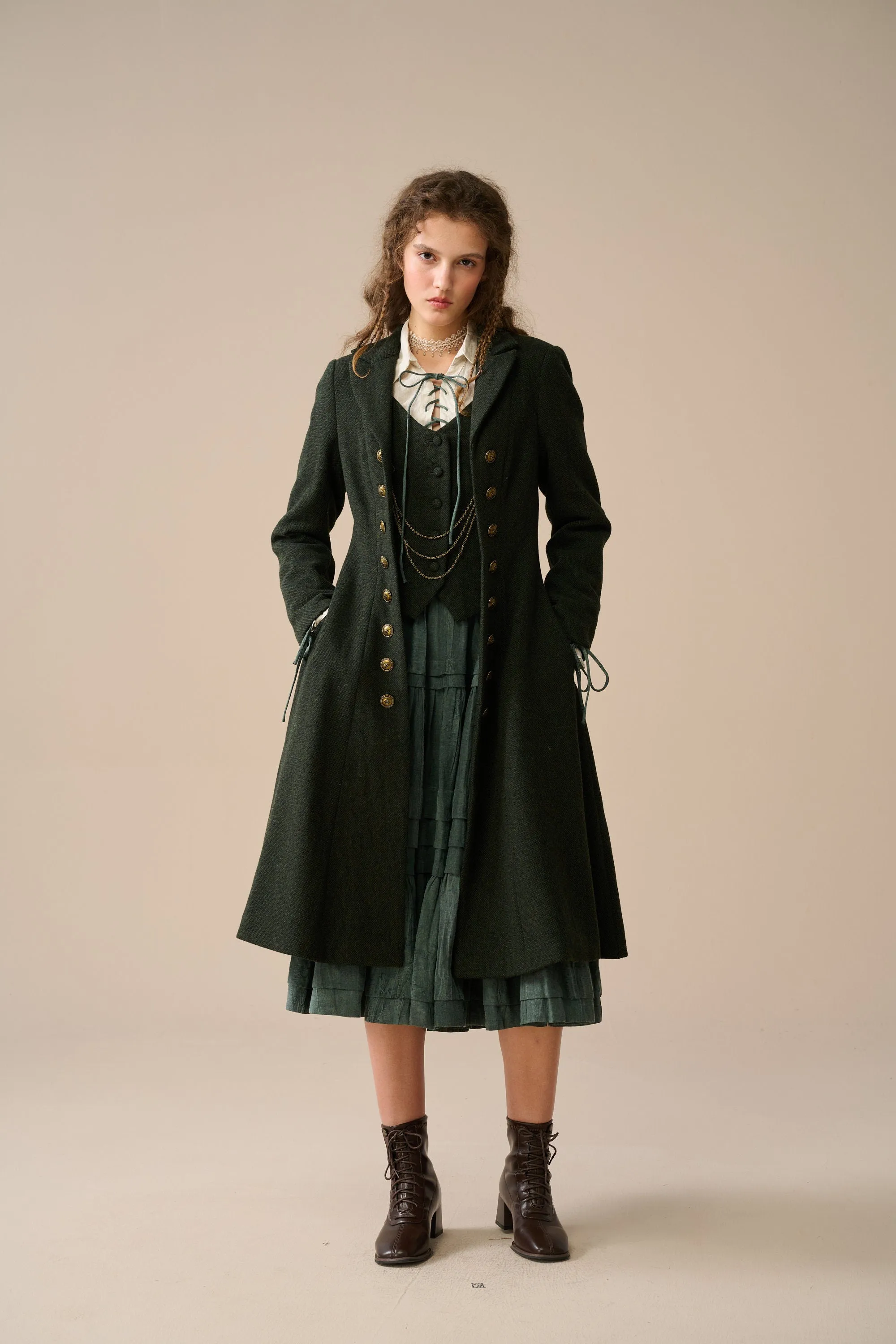 Doreen 15 |Vest-Layered 100% Wool Coat