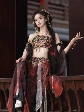 Dunhuang Fairies, Feitian Style Hanfu, Nether Butterflies in Mocha 蝴蝶异域 (Preorder)