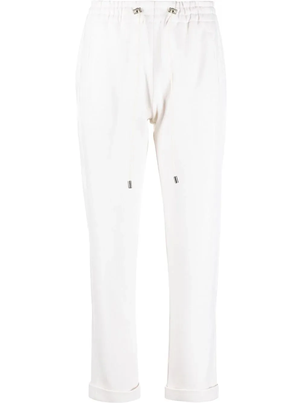 elasticated drawstring-waistband trousers