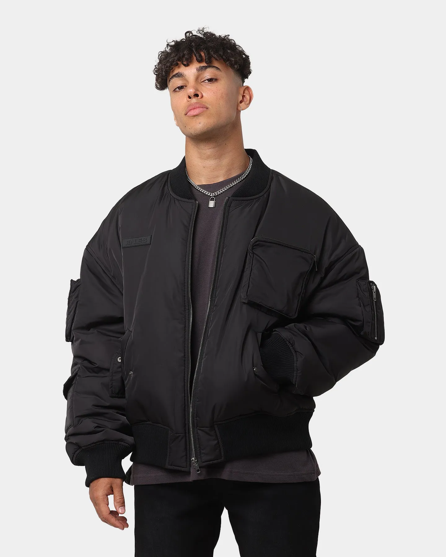 EN ES Flight Bomber Jacket Black