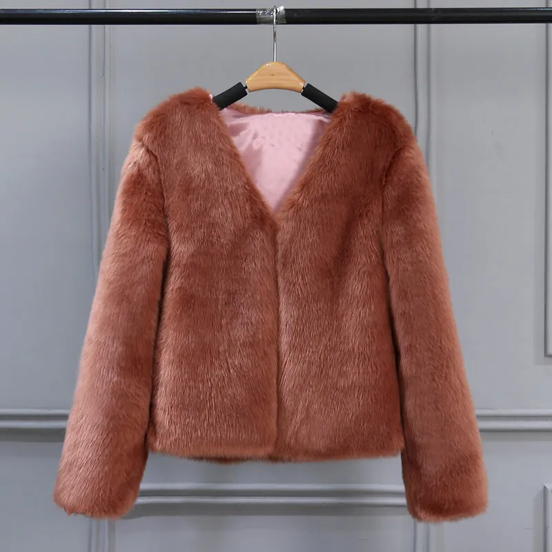 Fashionable imitation fox fur coat fur coat fur coat fur coat short style