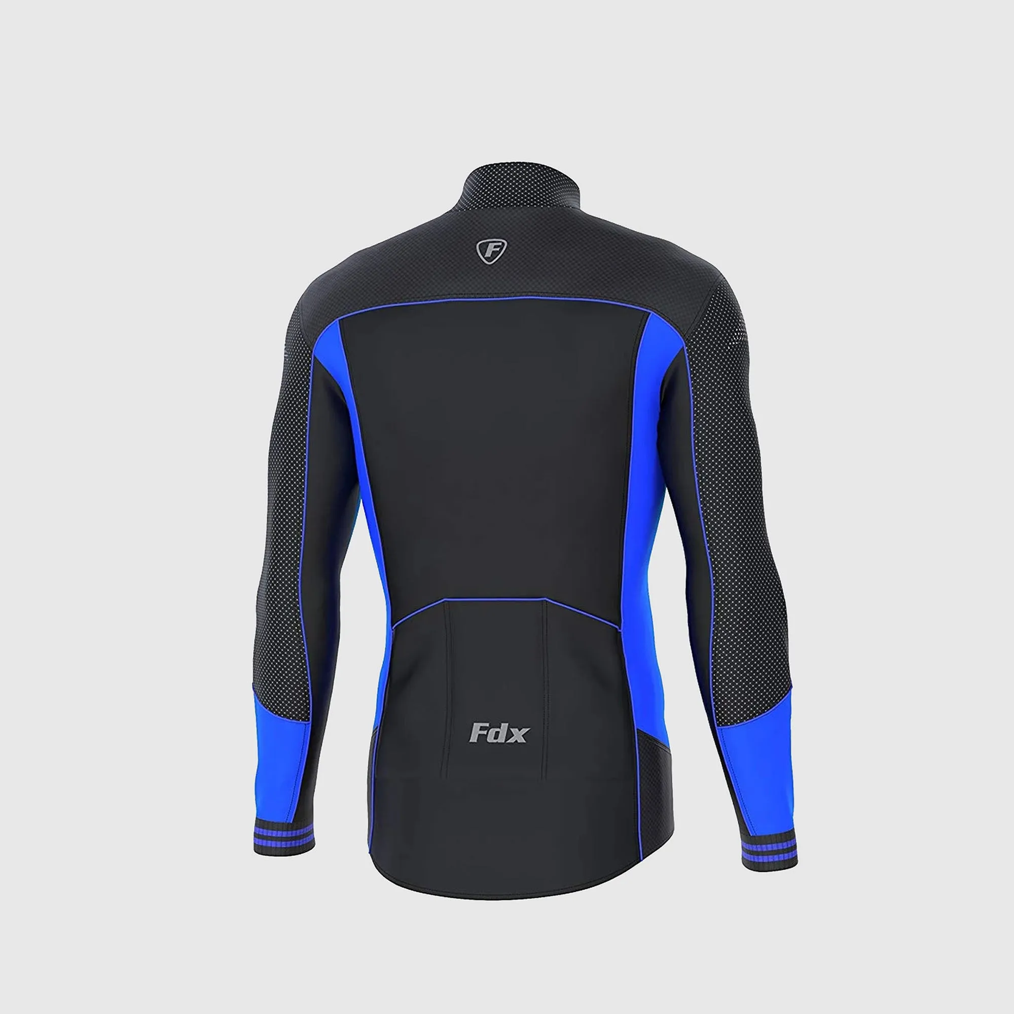 Fdx Men's & Boy's Set Thermodream Thermal Roubaix Long Sleeve Cycling Jersey & Bib Tights - Blue