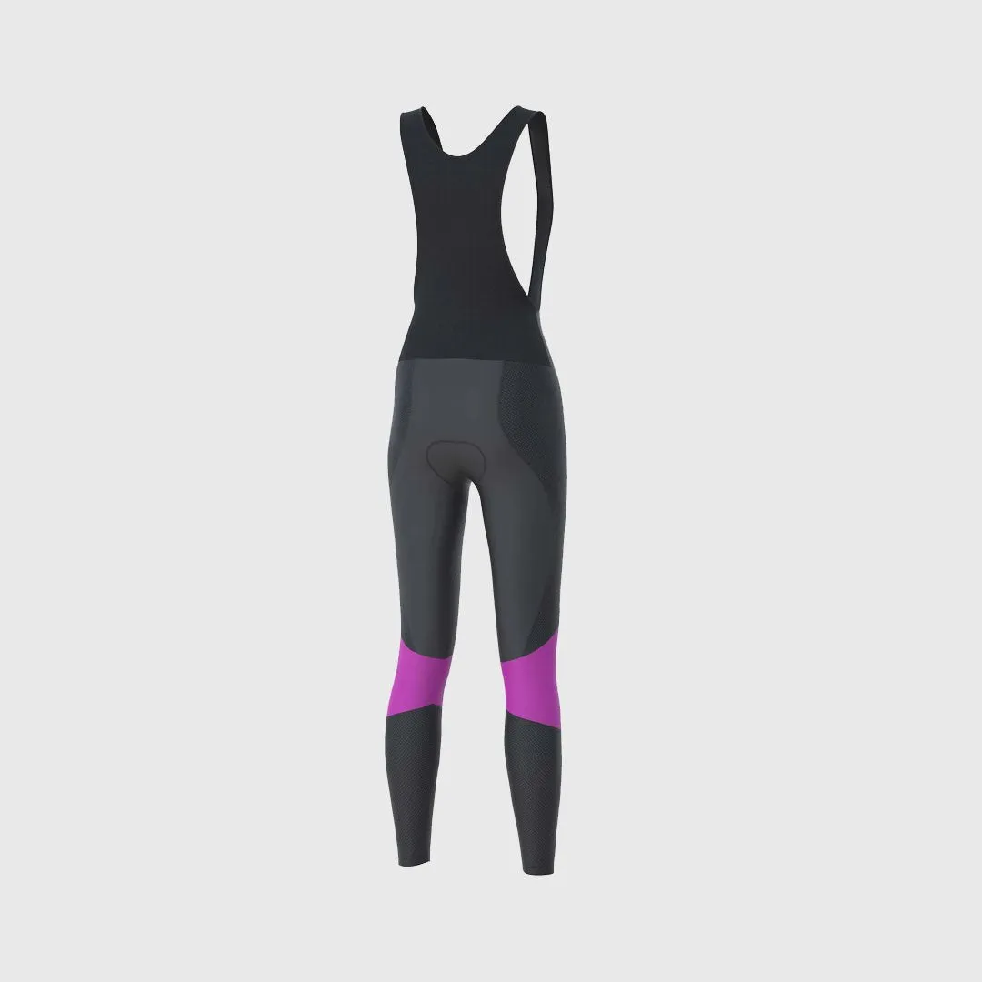 Fdx Women's & Girl's Set Thermodream Thermal Super Roubaix Purple Cycling Jersey & Bib Tights