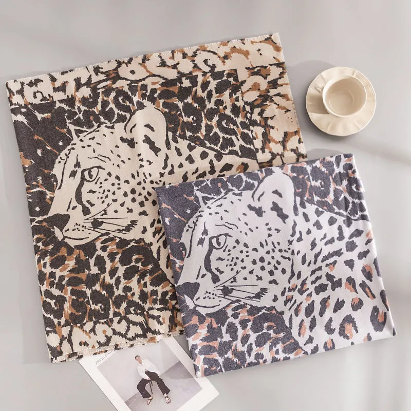 FH23-5398 leopard print printed winter scarf