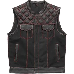 First Mfg Mens Hunt Club Diamond Quilt Leather Vest Size LARGE - Final Sale Ships Same Day