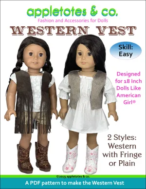 Free Western Vest Sewing Pattern for 18 Inch Dolls