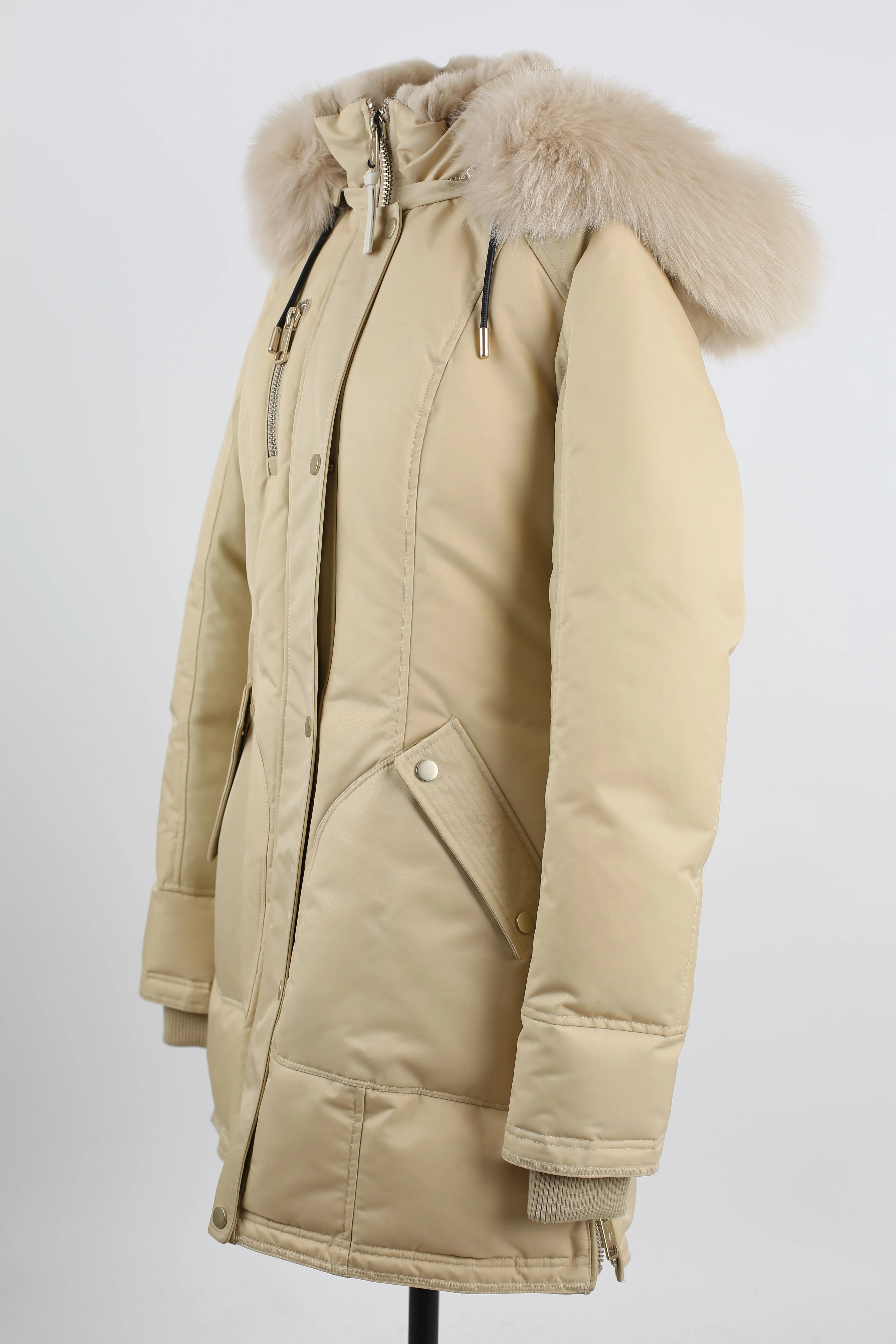 Fur & Down Lined Parka W/ Removable Fur Hood