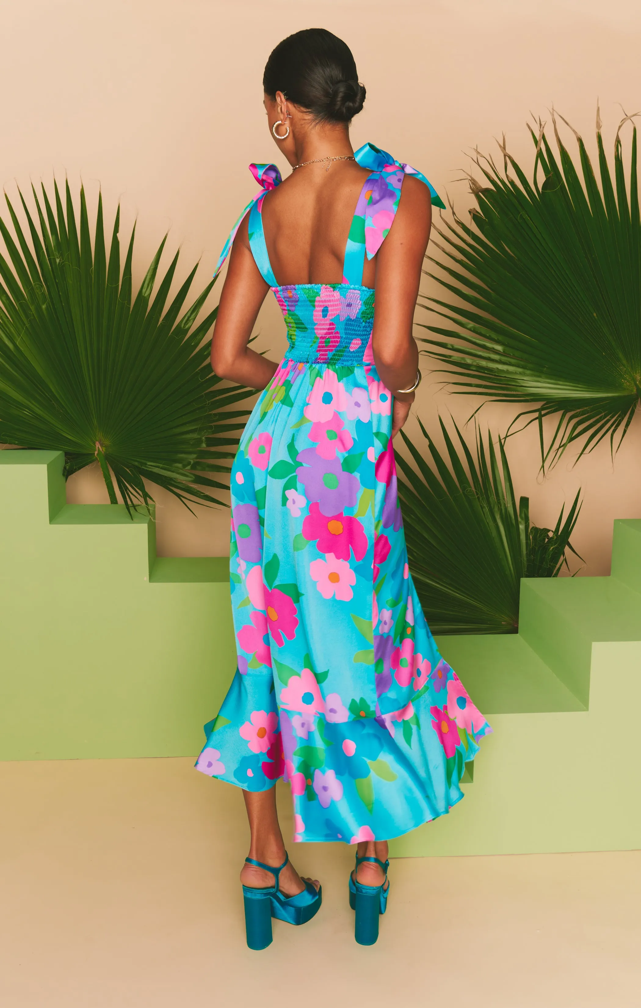 Garden Midi Dress ~ Multi Piccadilly Floral