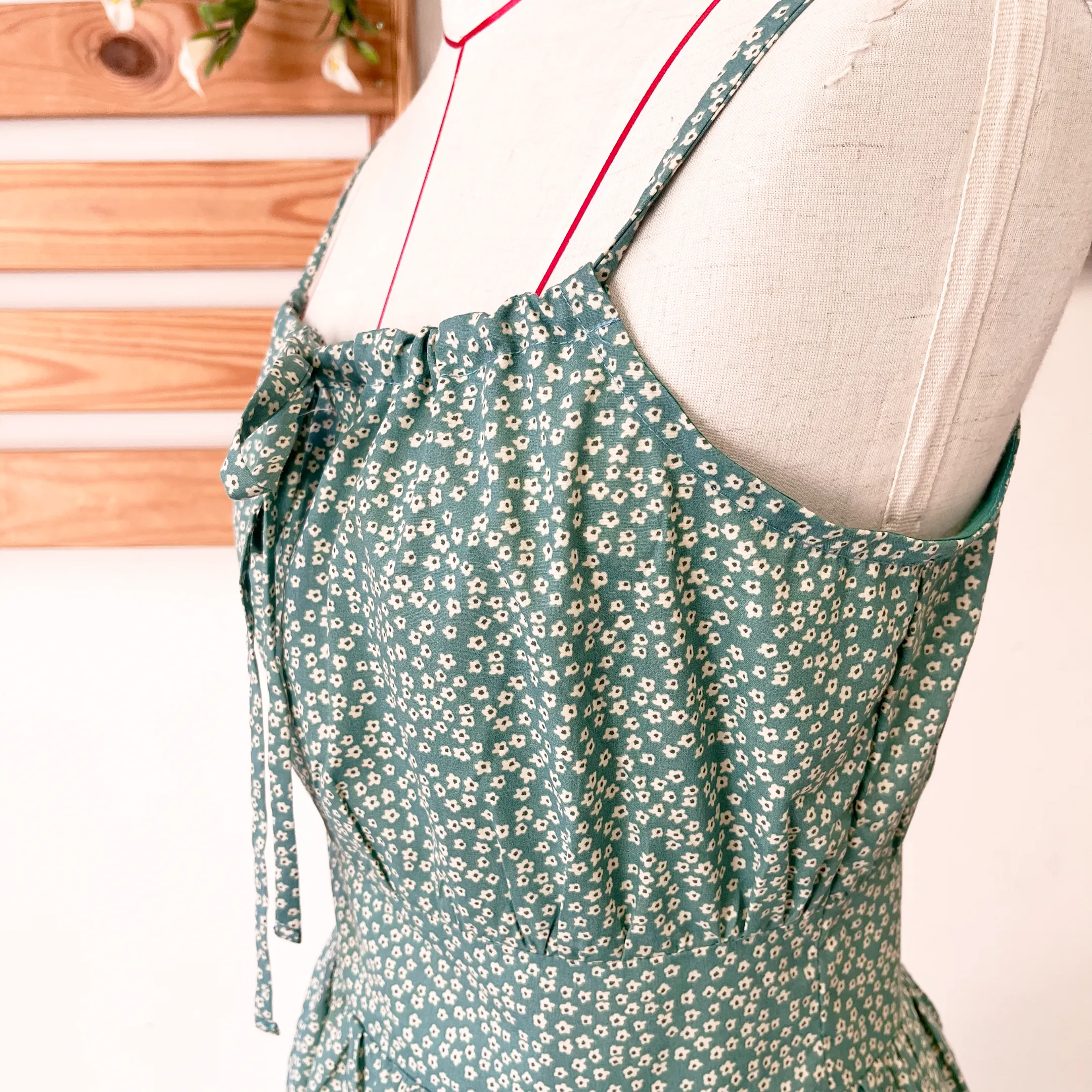 Gathered Bust Cami Dress