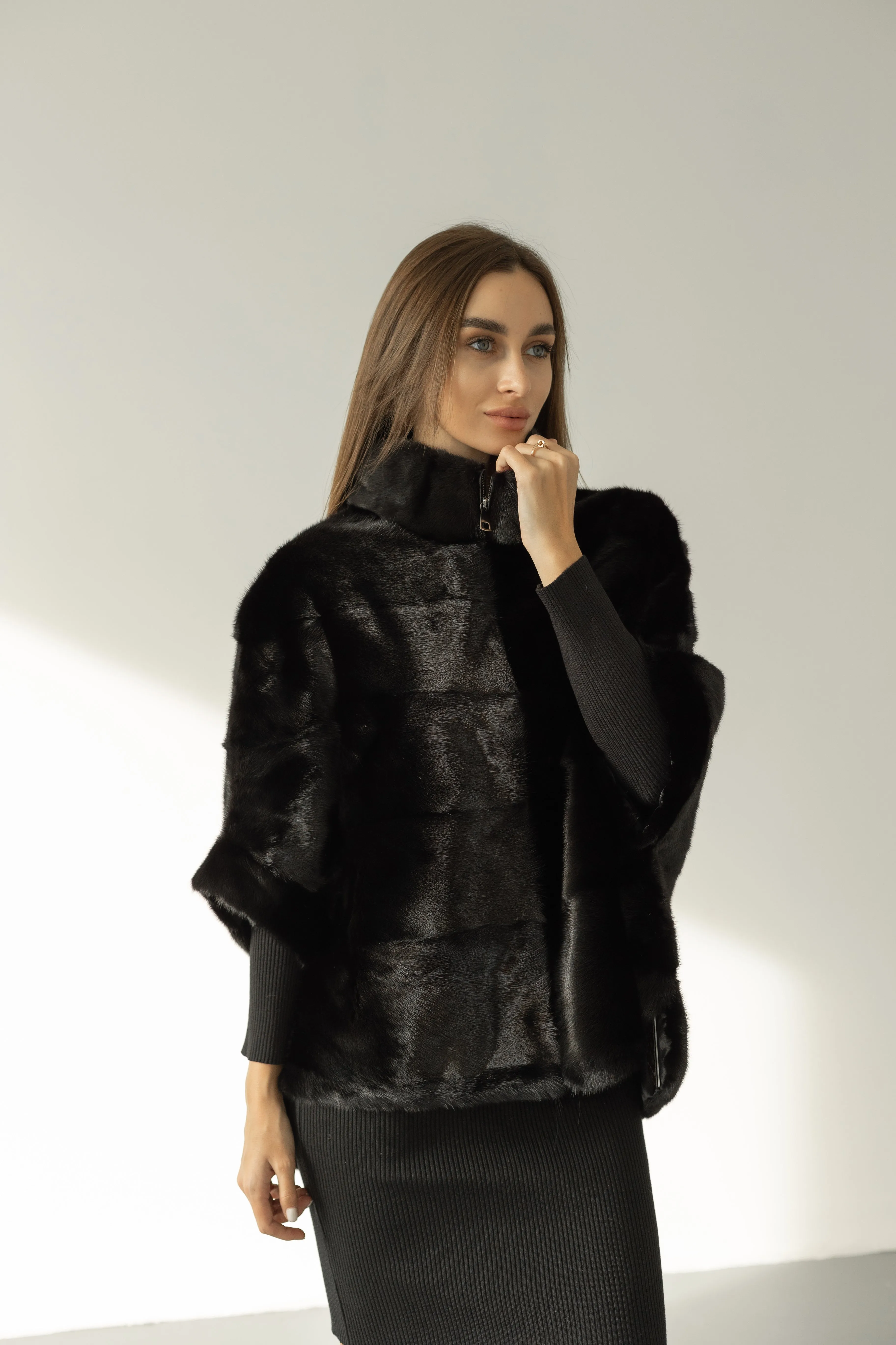 Genuine Scandinavian Mink Fur Poncho