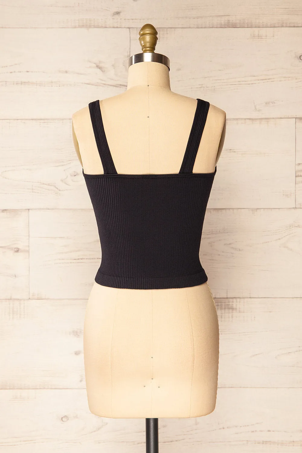 Glakail Black | Cropped Ribbed Cami