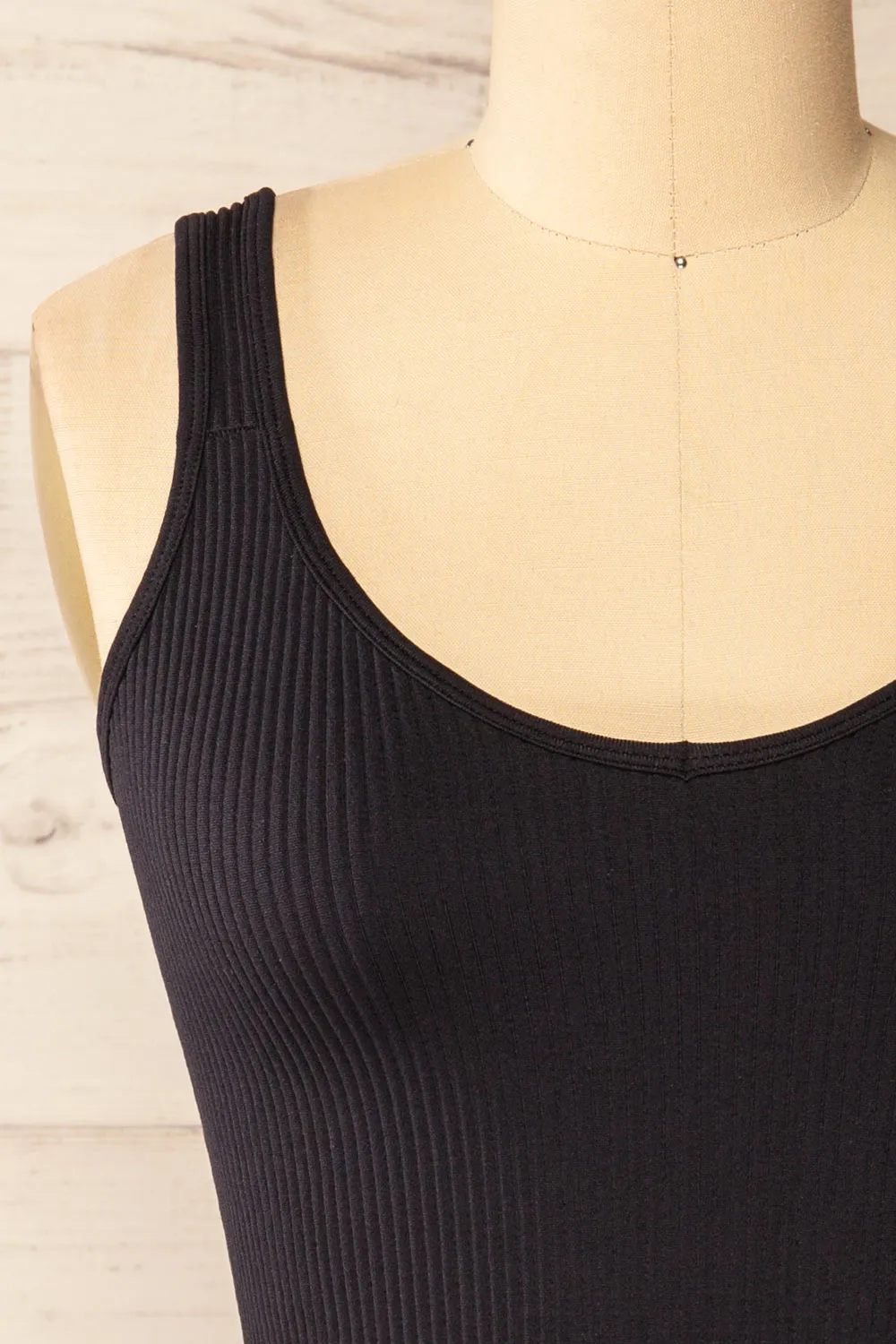 Glakail Black | Cropped Ribbed Cami