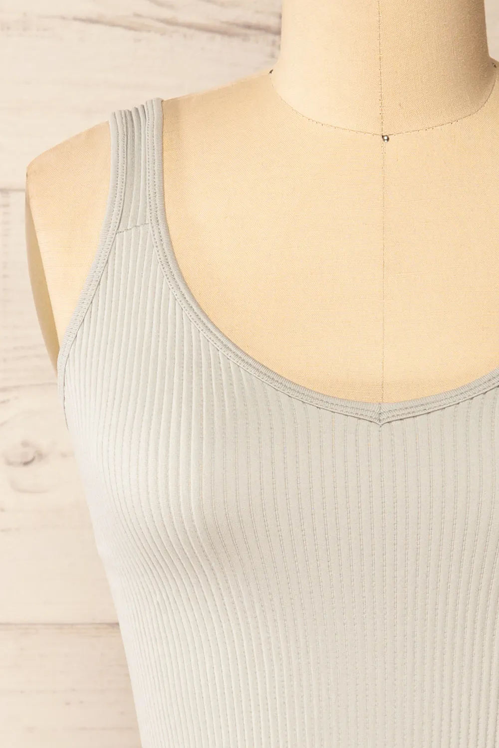 Glakail Grey | Cropped Ribbed Cami