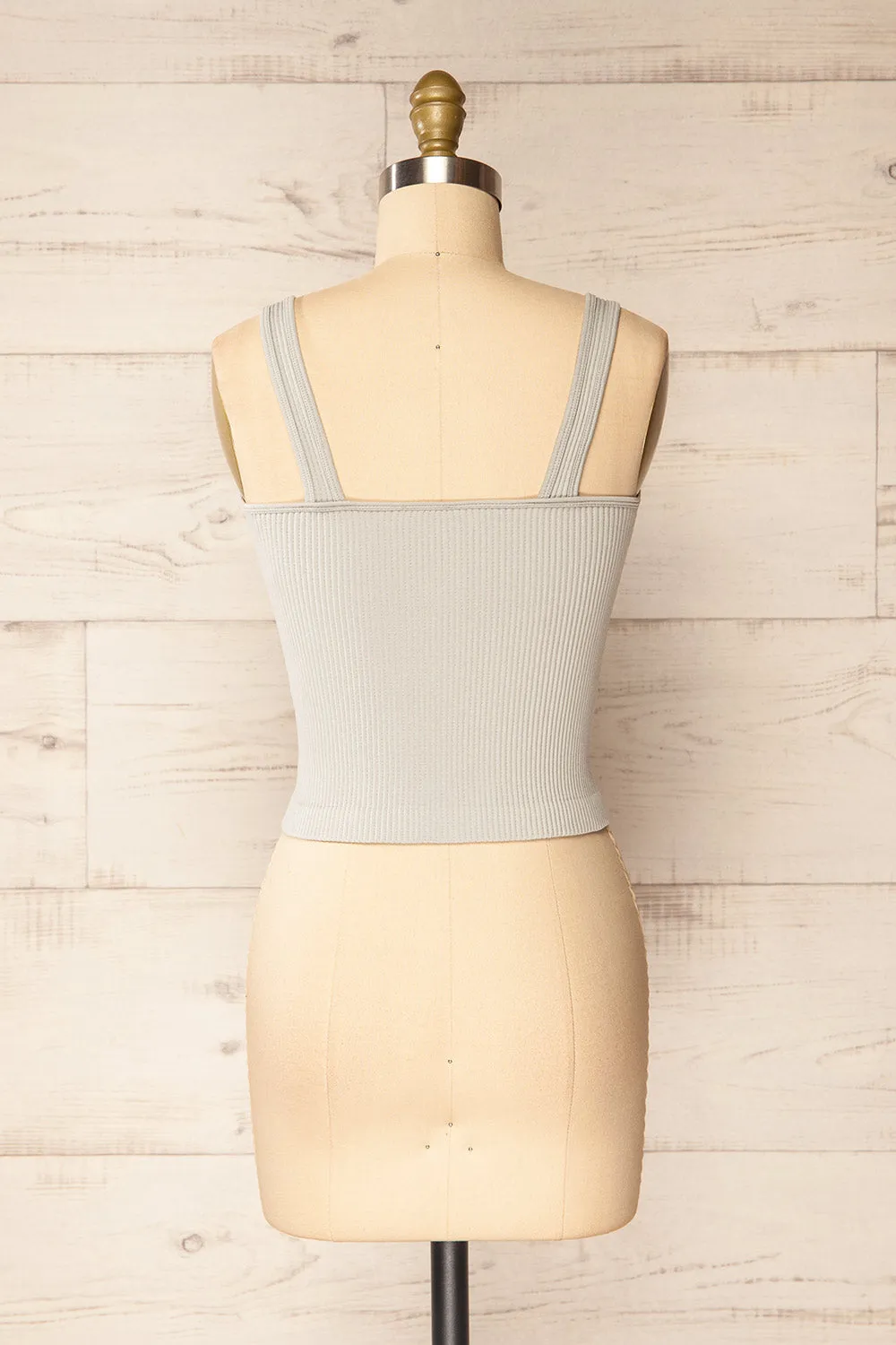 Glakail Grey | Cropped Ribbed Cami